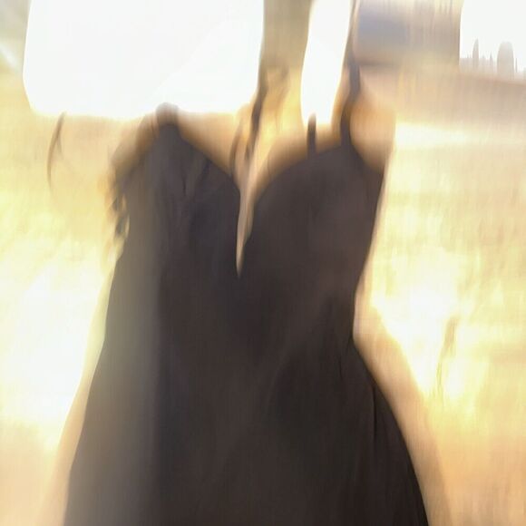 La Femme Black Spaghetti Shoulder Stretch Gown Size 6. NWOT. 14 - Picture 13 of 13